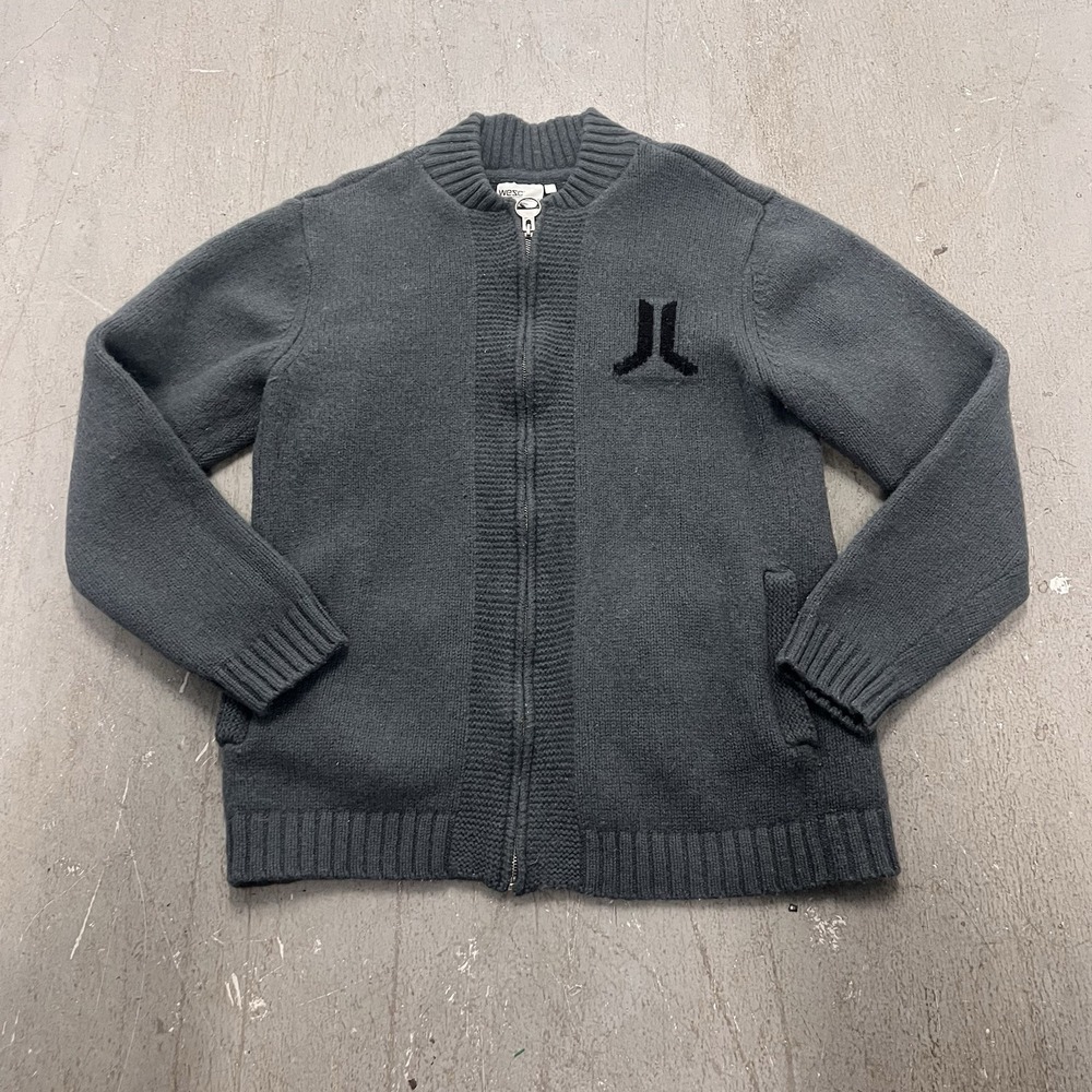 Wesc Charcoal Zip-Up Sweater for Men